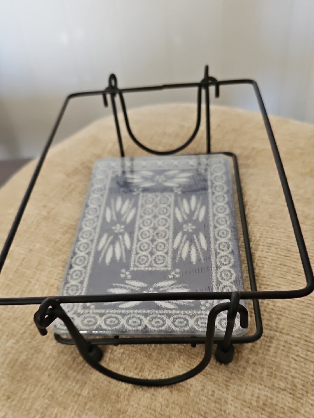 Temp-Tations Navy Blue Ceramic Baker with Decorative Pierced Pattern and Rack - Picture 5 of 8